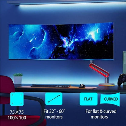 NORTH BAYOU L60 RGB Light Desk Mount Bracket 32-60 Inch Gaming Monitor Arm Stand - TV Brackets & Mounts by buy2fix | Online Shopping UK | buy2fix