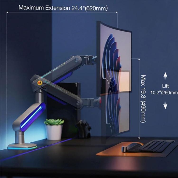 NORTH BAYOU G70 Height Adjustable Desktop Mount Mechanical Spring Gaming Monitor Stand - TV Brackets & Mounts by buy2fix | Online Shopping UK | buy2fix