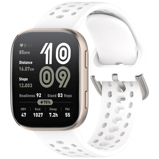 For Amazfit Bip 6 / Bip Max Quick Release Buckle Silicone Watch Band(White)