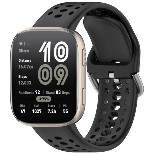 For Amazfit Bip 6 / Bip Max Quick Release Buckle Silicone Watch Band(Black)