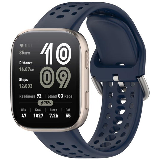 For Amazfit Bip 6 / Bip Max Quick Release Buckle Silicone Watch Band(Ink Blue)