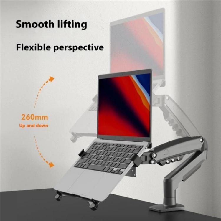 NORTH BAYOU F80-FP For 17-30 Inch Laptop Height Adjustable Desktop Mount Bracket(White) - Laptop Stand by buy2fix | Online Shopping UK | buy2fix