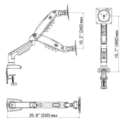 NORTH BAYOU F80-FP For 17-30 Inch Laptop Height Adjustable Desktop Mount Bracket(White) - Laptop Stand by buy2fix | Online Shopping UK | buy2fix