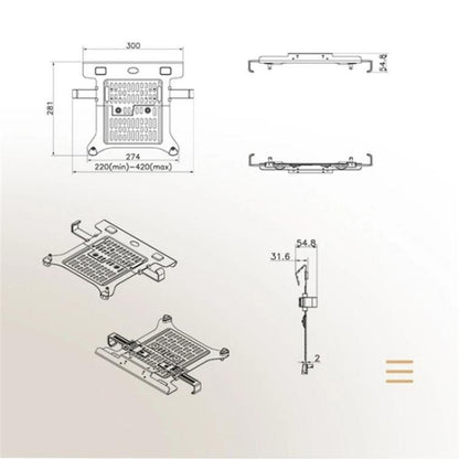 NORTH BAYOU F80-FP For 17-30 Inch Laptop Height Adjustable Desktop Mount Bracket(White) - Laptop Stand by buy2fix | Online Shopping UK | buy2fix