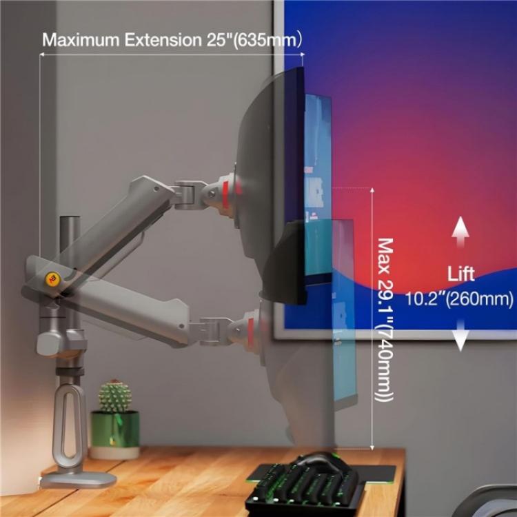 NORTH BAYOU A7 Ergonomic Gaming Monitor Arm Stand 27-50 Inch Monitors VESA Mount - TV Brackets & Mounts by buy2fix | Online Shopping UK | buy2fix