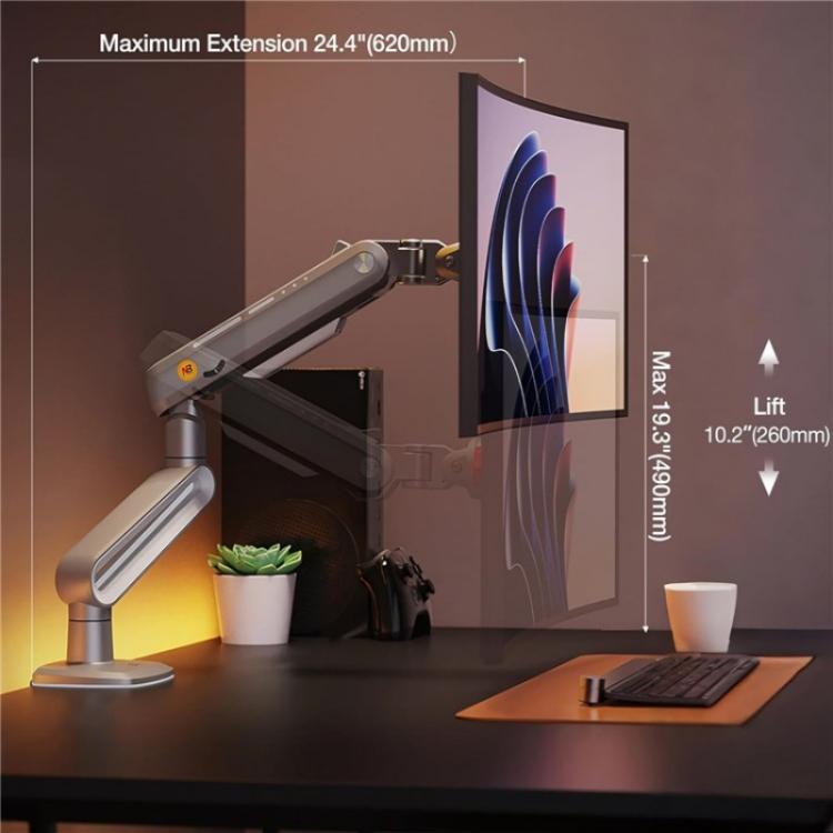 NORTH BAYOU A6 Flat Ultrawide Curved Display Bracket 27-50 Inch Monitors Ergonomic Stand - TV Brackets & Mounts by buy2fix | Online Shopping UK | buy2fix