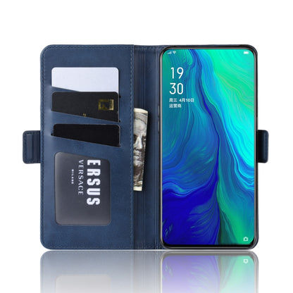 Dual-side Magnetic Buckle Horizontal Flip Leather Case for OPPO Reno 10x Zoom, with Holder & Card Slots & Wallet & Photo Frame(Dark Blue) - OPPO Cases by buy2fix | Online Shopping UK | buy2fix