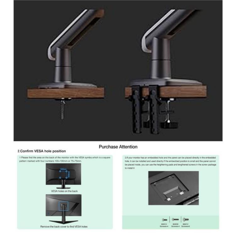 NORTH BAYOU A5 Flat Ultrawide Curved Monitors Bracket Gaming Monitor Arm VESA Mount - TV Brackets & Mounts by buy2fix | Online Shopping UK | buy2fix