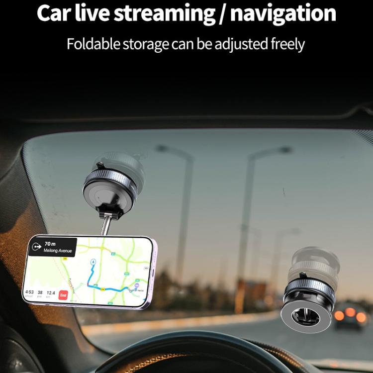 K007 Dashboard Stand 360 Degree Rotation Car Suction Cup Base Magnetic Mount Phone Holder(Black) - Universal Car Holders by buy2fix | Online Shopping UK | buy2fix