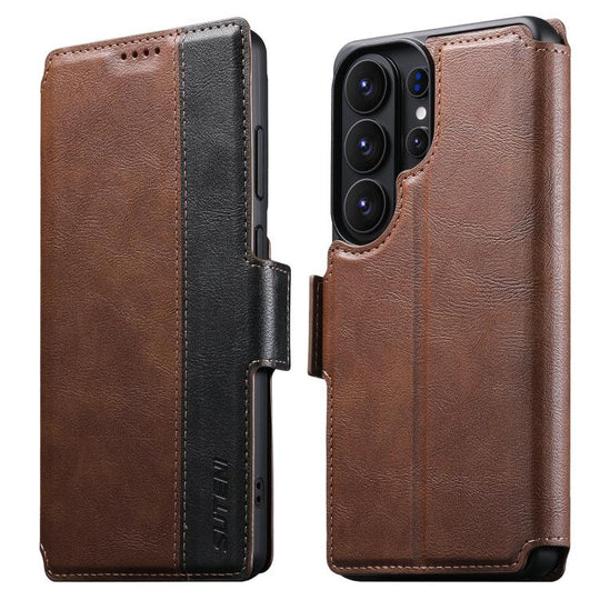 For Samsung Galaxy S26 Ultra 5G Suteni Q07 2-in-1 Multi-function Detachable Wallet MagSafe Phone Case(Brown)