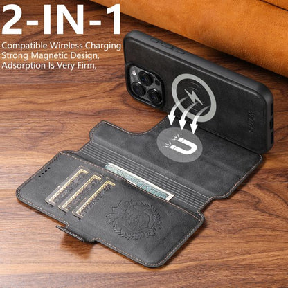 For iPhone 16 Pro Max Suteni Q06 2-in-1 Multi-function Detachable Wallet MagSafe Phone Case(Black) - iPhone 16 Pro Max Cases by Suteni | Online Shopping UK | buy2fix