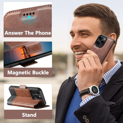 For iPhone 16 Pro Max Suteni Q06 2-in-1 Multi-function Detachable Wallet MagSafe Phone Case(Brown) - iPhone 16 Pro Max Cases by Suteni | Online Shopping UK | buy2fix