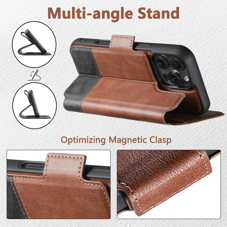 For iPhone 16 Pro Suteni Q06 2-in-1 Multi-function Detachable Wallet MagSafe Phone Case(Brown) - iPhone 16 Pro Cases by Suteni | Online Shopping UK | buy2fix