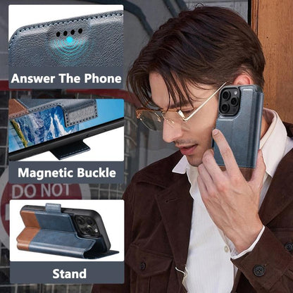 For iPhone 15 Suteni Q06 2-in-1 Multi-function Detachable Wallet MagSafe Phone Case(Blue) - iPhone 15 Cases by Suteni | Online Shopping UK | buy2fix