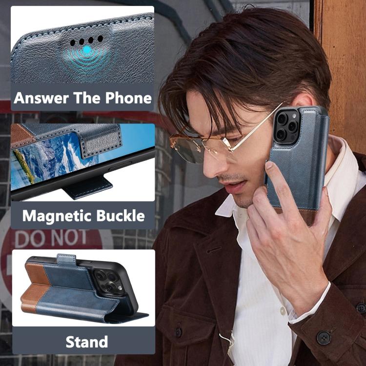 For iPhone 14 Plus Suteni Q06 2-in-1 Multi-function Detachable Wallet MagSafe Phone Case(Blue) - iPhone 14 Plus Cases by Suteni | Online Shopping UK | buy2fix
