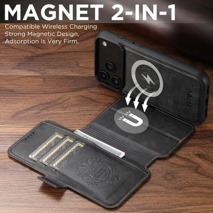 For iPhone 17 Pro Max Suteni Q06 2-in-1 Multi-function Detachable Wallet MagSafe Phone Case(Black) - iPhone 17 Pro Max Cases by Suteni | Online Shopping UK | buy2fix