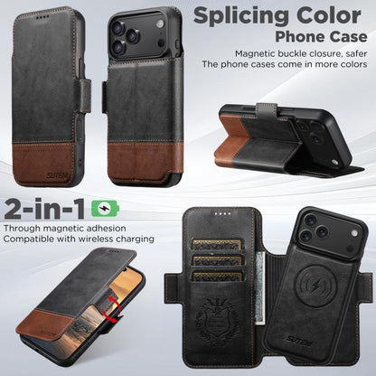 For iPhone 17 Pro Max Suteni Q06 2-in-1 Multi-function Detachable Wallet MagSafe Phone Case(Black) - iPhone 17 Pro Max Cases by Suteni | Online Shopping UK | buy2fix