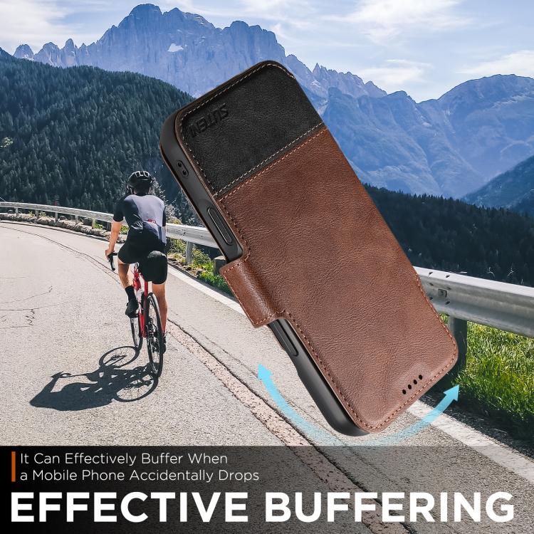 For iPhone 17 Pro Max Suteni Q06 2-in-1 Multi-function Detachable Wallet MagSafe Phone Case(Brown) - iPhone 17 Pro Max Cases by Suteni | Online Shopping UK | buy2fix
