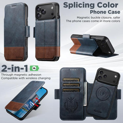 For iPhone 17 Pro Suteni Q06 2-in-1 Multi-function Detachable Wallet MagSafe Phone Case(Blue) - iPhone 17 Pro Cases by Suteni | Online Shopping UK | buy2fix