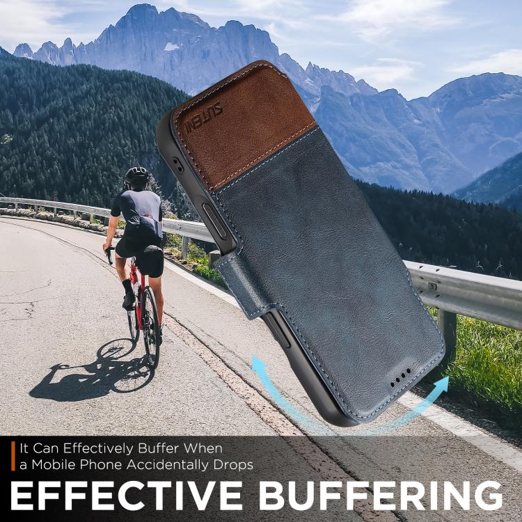 For iPhone 17 Pro Suteni Q06 2-in-1 Multi-function Detachable Wallet MagSafe Phone Case(Blue) - iPhone 17 Pro Cases by Suteni | Online Shopping UK | buy2fix