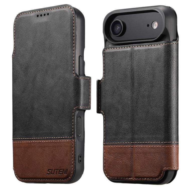 For iPhone Air Suteni Q06 2-in-1 Multi-function Detachable Wallet MagSafe Phone Case(Black) - iPhone Air Cases by Suteni | Online Shopping UK | buy2fix