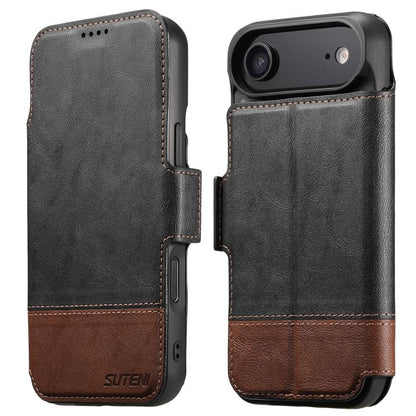 For iPhone Air Suteni Q06 2-in-1 Multi-function Detachable Wallet MagSafe Phone Case(Black) - iPhone Air Cases by Suteni | Online Shopping UK | buy2fix