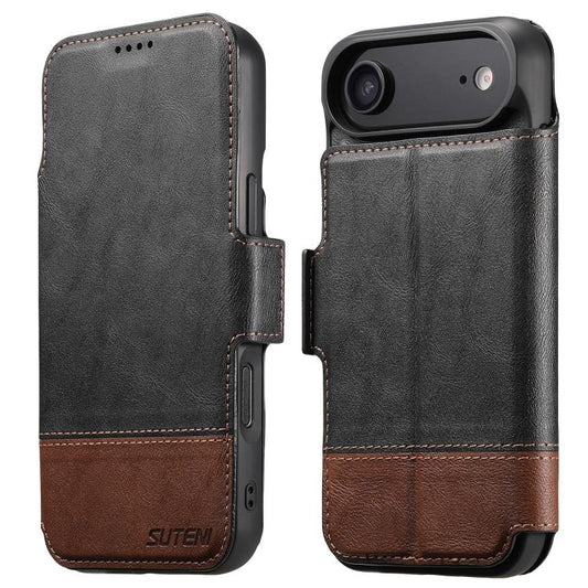 For iPhone Air Suteni Q06 2-in-1 Multi-function Detachable Wallet MagSafe Phone Case(Black) - iPhone Air Cases by Suteni | Online Shopping UK | buy2fix