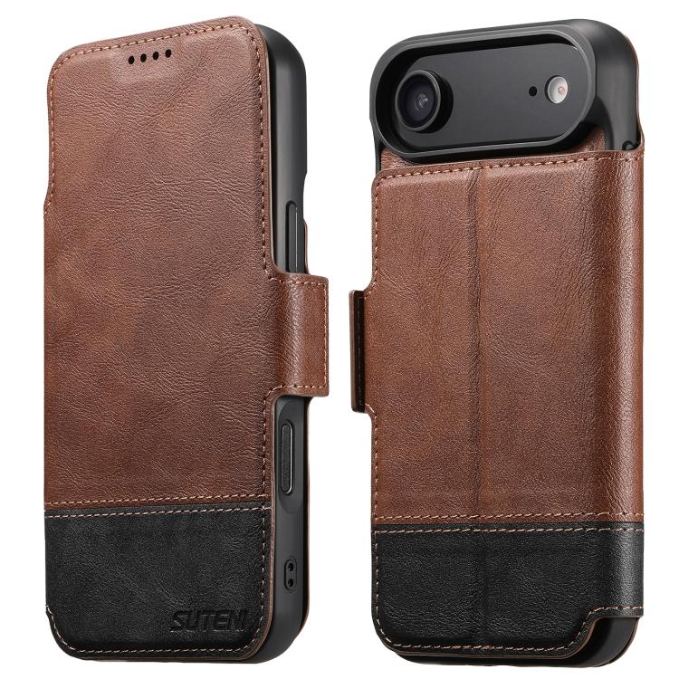 For iPhone 17 Air Suteni Q06 2-in-1 Multi-function Detachable Wallet MagSafe Phone Case(Brown) - iPhone 17 Air Cases by Suteni | Online Shopping UK | buy2fix