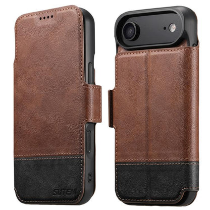 For iPhone 17 Air Suteni Q06 2-in-1 Multi-function Detachable Wallet MagSafe Phone Case(Brown) - iPhone 17 Air Cases by Suteni | Online Shopping UK | buy2fix