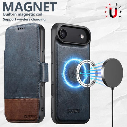 For iPhone Air Suteni Q06 2-in-1 Multi-function Detachable Wallet MagSafe Phone Case(Blue) - iPhone Air Cases by Suteni | Online Shopping UK | buy2fix