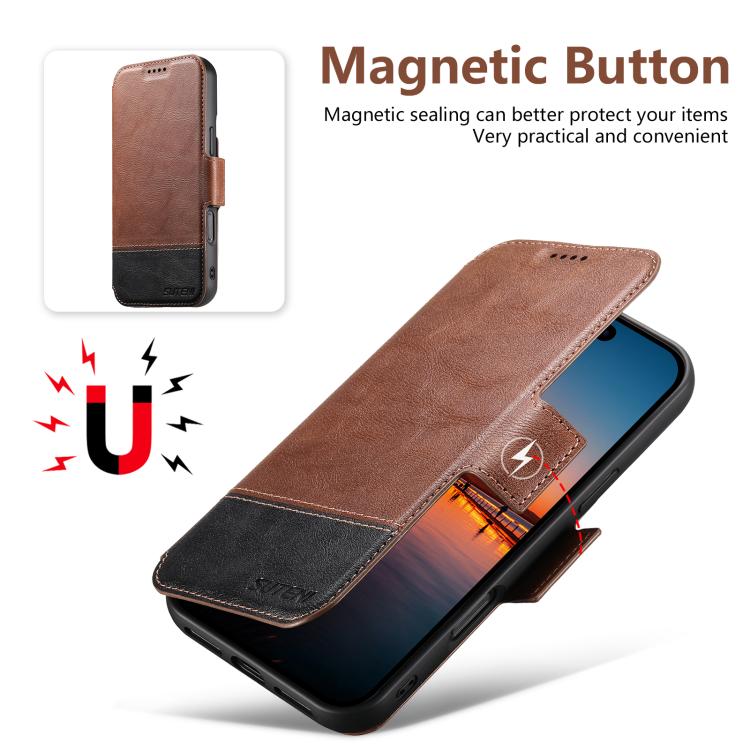 For iPhone 17 Suteni Q06 2-in-1 Multi-function Detachable Wallet MagSafe Phone Case(Brown) - iPhone 17 Cases by Suteni | Online Shopping UK | buy2fix