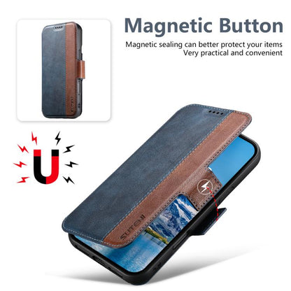 For iPhone 16 Suteni Q07 2-in-1 Multi-function Detachable Wallet MagSafe Phone Case(Blue) - iPhone 16 Cases by Suteni | Online Shopping UK | buy2fix