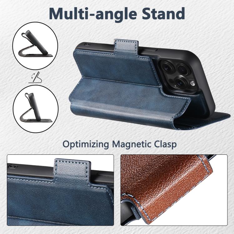 For iPhone 15 Pro Suteni Q07 2-in-1 Multi-function Detachable Wallet MagSafe Phone Case(Blue) - iPhone 15 Pro Cases by Suteni | Online Shopping UK | buy2fix