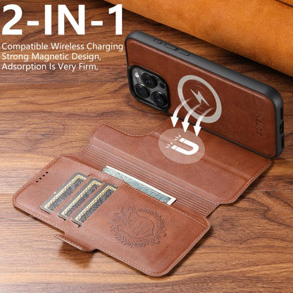 For iPhone 14 Plus Suteni Q07 2-in-1 Multi-function Detachable Wallet MagSafe Phone Case(Brown) - iPhone 14 Plus Cases by Suteni | Online Shopping UK | buy2fix