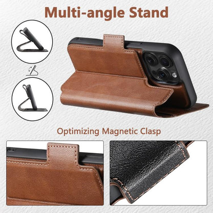 For iPhone 14 Suteni Q07 2-in-1 Multi-function Detachable Wallet MagSafe Phone Case(Brown) - iPhone 14 Cases by Suteni | Online Shopping UK | buy2fix