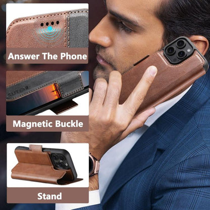 For iPhone 13 Suteni Q07 2-in-1 Multi-function Detachable Wallet MagSafe Phone Case(Brown) - iPhone 13 Cases by Suteni | Online Shopping UK | buy2fix