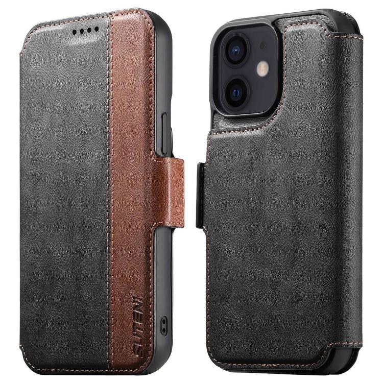 For iPhone 12 Suteni Q07 2-in-1 Multi-function Detachable Wallet MagSafe Phone Case(Black) - iPhone 12 / 12 Pro Cases by Suteni | Online Shopping UK | buy2fix