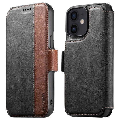 For iPhone 12 Suteni Q07 2-in-1 Multi-function Detachable Wallet MagSafe Phone Case(Black) - iPhone 12 / 12 Pro Cases by Suteni | Online Shopping UK | buy2fix