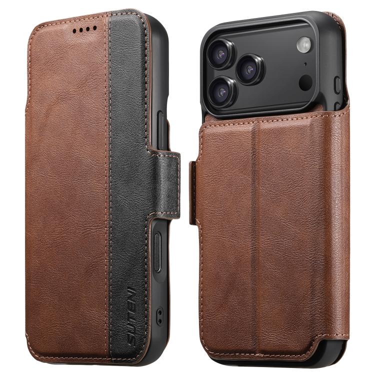 For iPhone 17 Pro Max Suteni Q07 2-in-1 Multi-function Detachable Wallet MagSafe Phone Case(Brown) - iPhone 17 Pro Max Cases by Suteni | Online Shopping UK | buy2fix