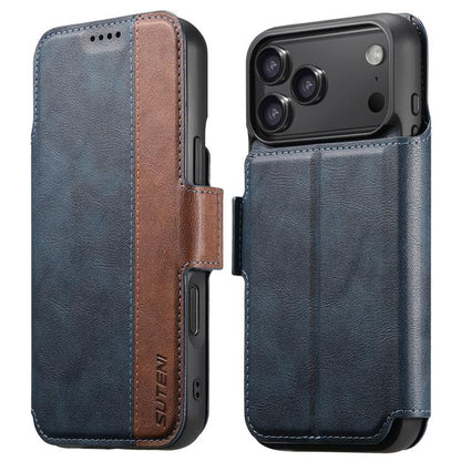 For iPhone 17 Pro Max Suteni Q07 2-in-1 Multi-function Detachable Wallet MagSafe Phone Case(Blue) - iPhone 17 Pro Max Cases by Suteni | Online Shopping UK | buy2fix