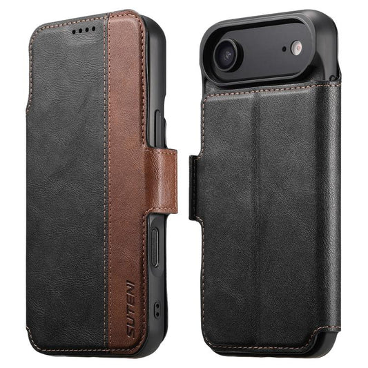 For iPhone 17 Air Suteni Q07 2-in-1 Multi-function Detachable Wallet MagSafe Phone Case(Black) - iPhone 17 Air Cases by Suteni | Online Shopping UK | buy2fix