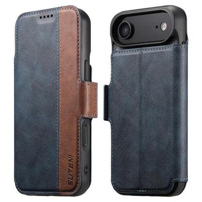 For iPhone Air Suteni Q07 2-in-1 Multi-function Detachable Wallet MagSafe Phone Case(Blue) - iPhone Air Cases by Suteni | Online Shopping UK | buy2fix