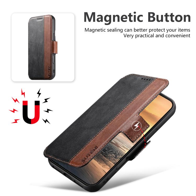 For iPhone 17 Suteni Q07 2-in-1 Multi-function Detachable Wallet MagSafe Phone Case(Black) - iPhone 17 Cases by Suteni | Online Shopping UK | buy2fix