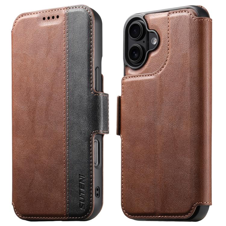 For iPhone 17 Suteni Q07 2-in-1 Multi-function Detachable Wallet MagSafe Phone Case(Brown) - iPhone 17 Cases by Suteni | Online Shopping UK | buy2fix