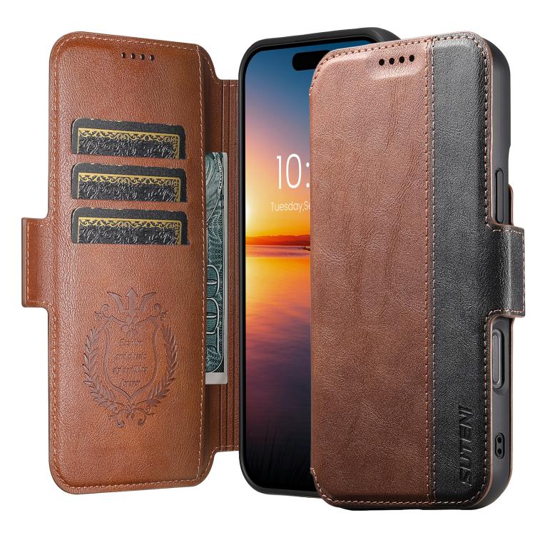 For iPhone 17 Suteni Q07 2-in-1 Multi-function Detachable Wallet MagSafe Phone Case(Brown) - iPhone 17 Cases by Suteni | Online Shopping UK | buy2fix