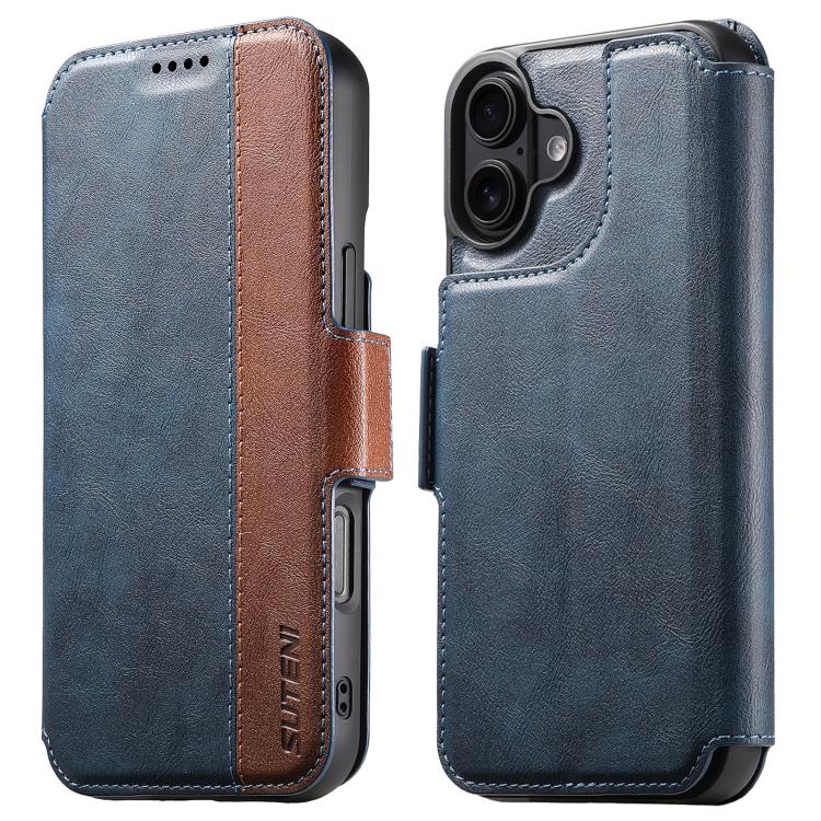 For iPhone 17 Suteni Q07 2-in-1 Multi-function Detachable Wallet MagSafe Phone Case(Blue) - iPhone 17 Cases by Suteni | Online Shopping UK | buy2fix