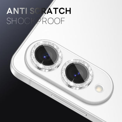 For Samsung Galaxy S25 Edge 5G NORTHJO 1 Set Camera Lens Protector Glitter Metal Ring Film(Silver) - For Samsung by NORTHJO | Online Shopping UK | buy2fix