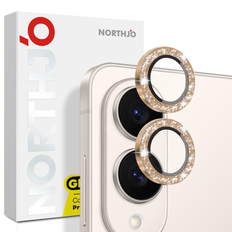 For Samsung Galaxy S25 Edge 5G NORTHJO 1 Set Camera Lens Protector Glitter Metal Ring Film(Gold) - For Samsung by NORTHJO | Online Shopping UK | buy2fix
