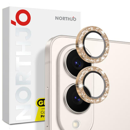 For Samsung Galaxy S25 Edge 5G NORTHJO 1 Set Camera Lens Protector Glitter Metal Ring Film(Gold) - For Samsung by NORTHJO | Online Shopping UK | buy2fix