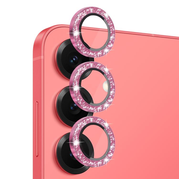 For Samsung Galaxy S25 5G NORTHJO 1 Set Camera Lens Protector Glitter Metal Ring Film(Pink) - For Samsung by NORTHJO | Online Shopping UK | buy2fix